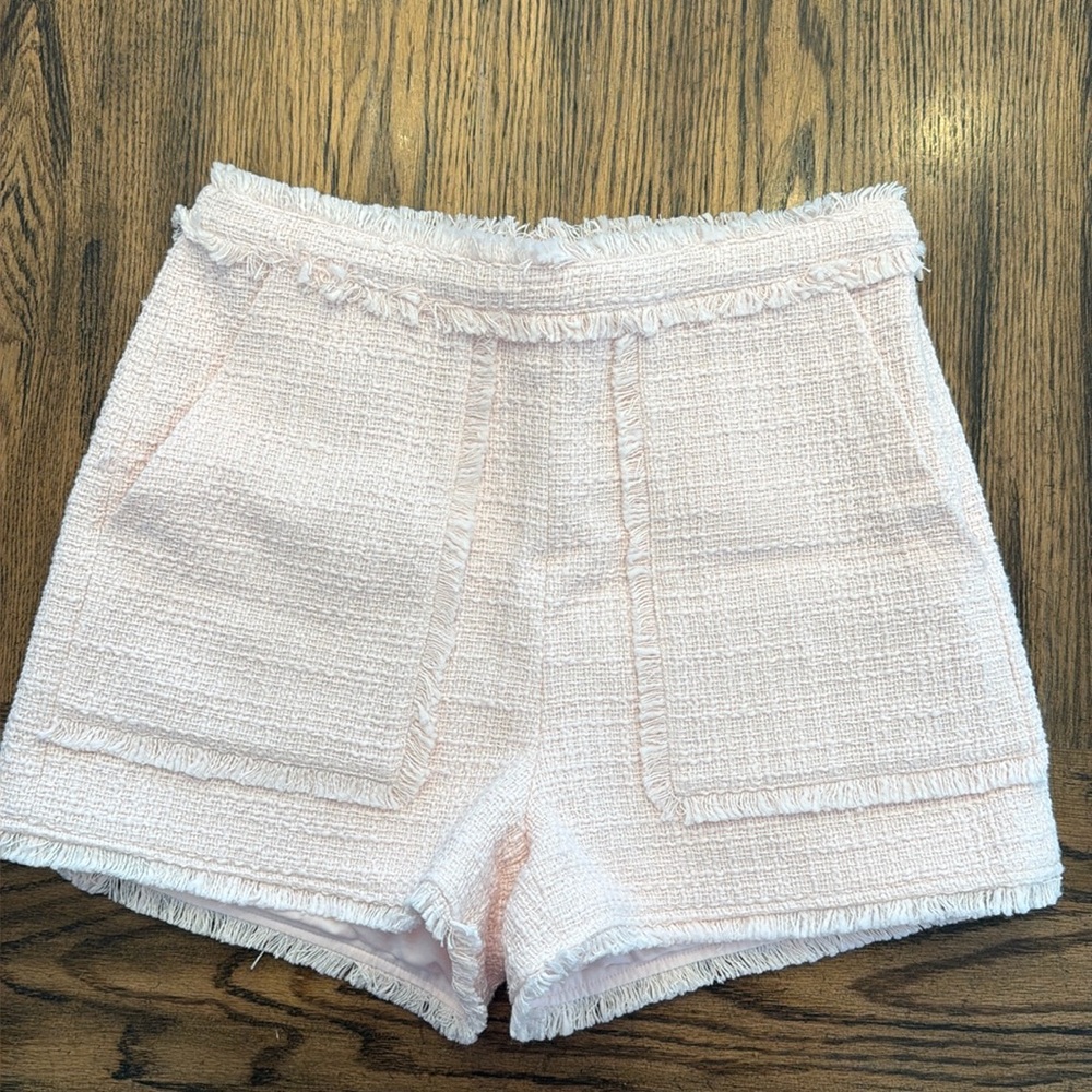 High waist boucle shorts